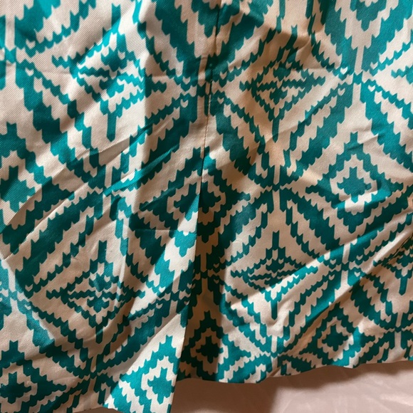 Milly Of New York Silk Dress Backless Chain Halter Sz 10 In Aqua Teal White - Picture 12 of 12